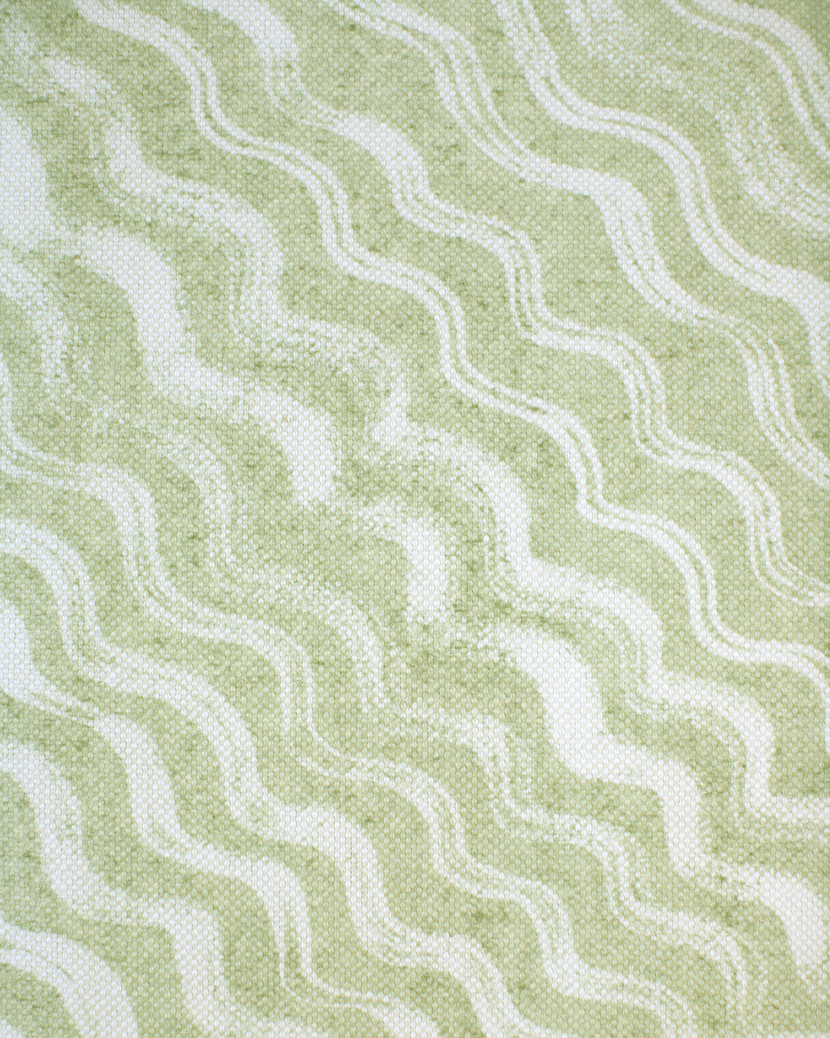 Diagonal Waves Fabric in Pistachio