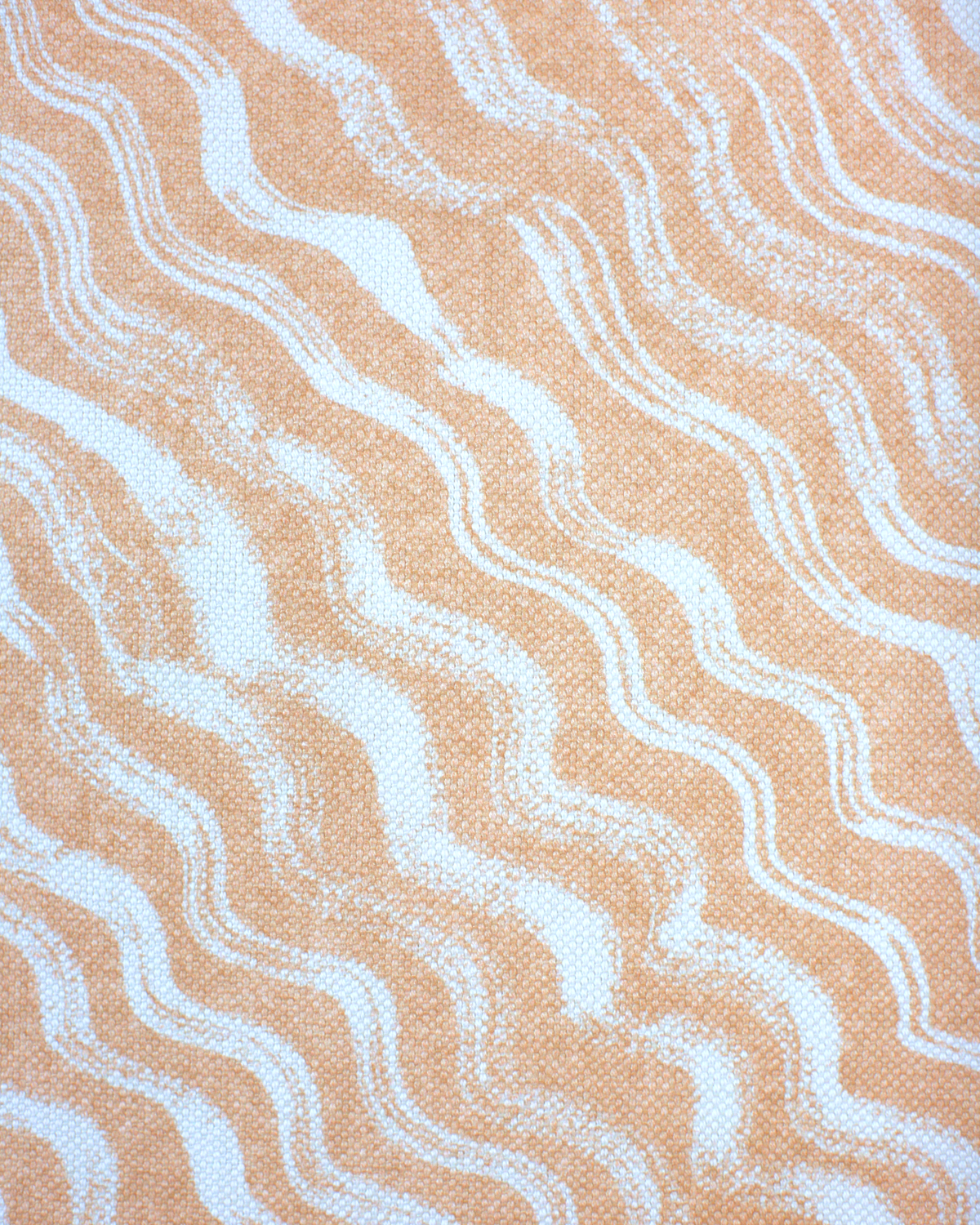 Diagonal Waves Fabric in Peach