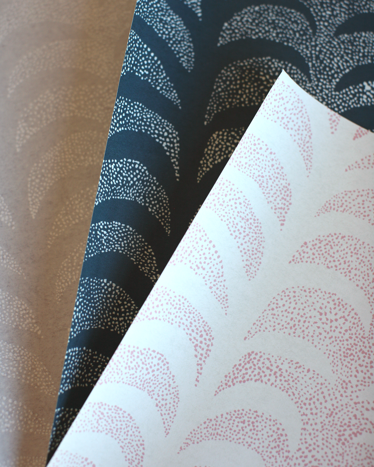 Dotted Palm Wallpaper in Navy