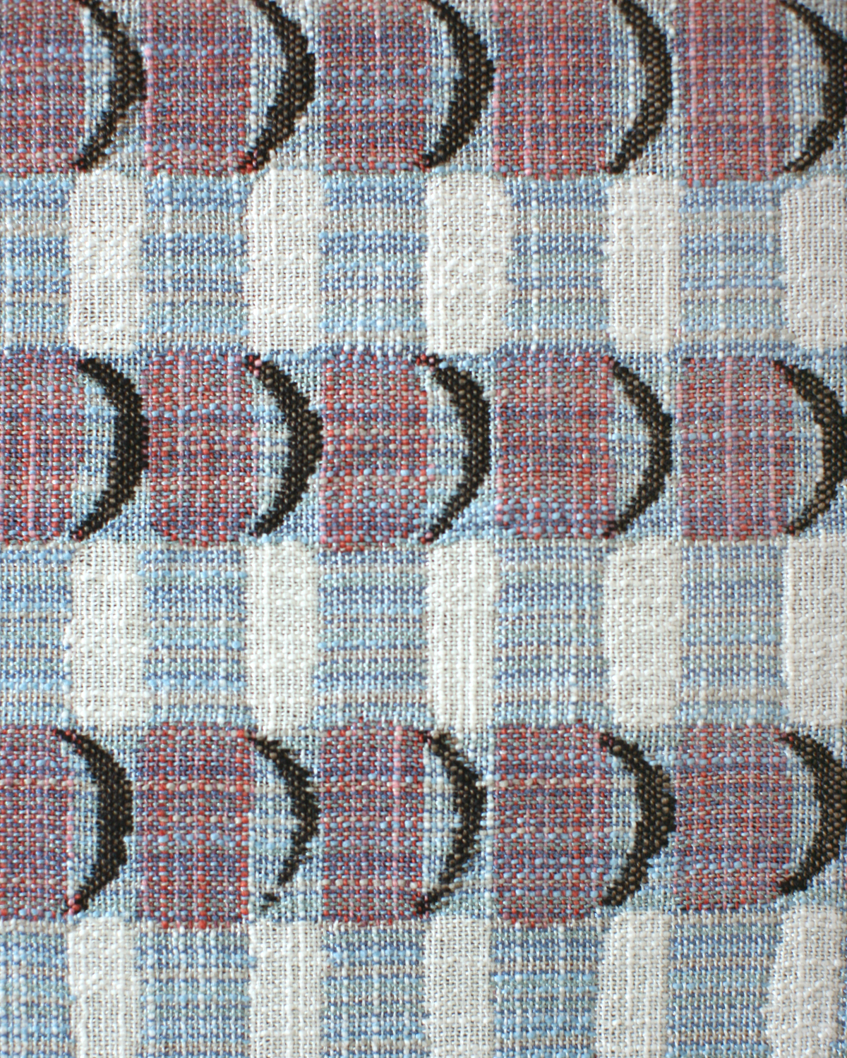 Crescent Plaid Fabric in Blue-Pink