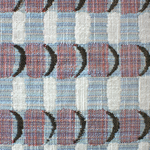 Crescent Plaid Fabric in Blue-Pink