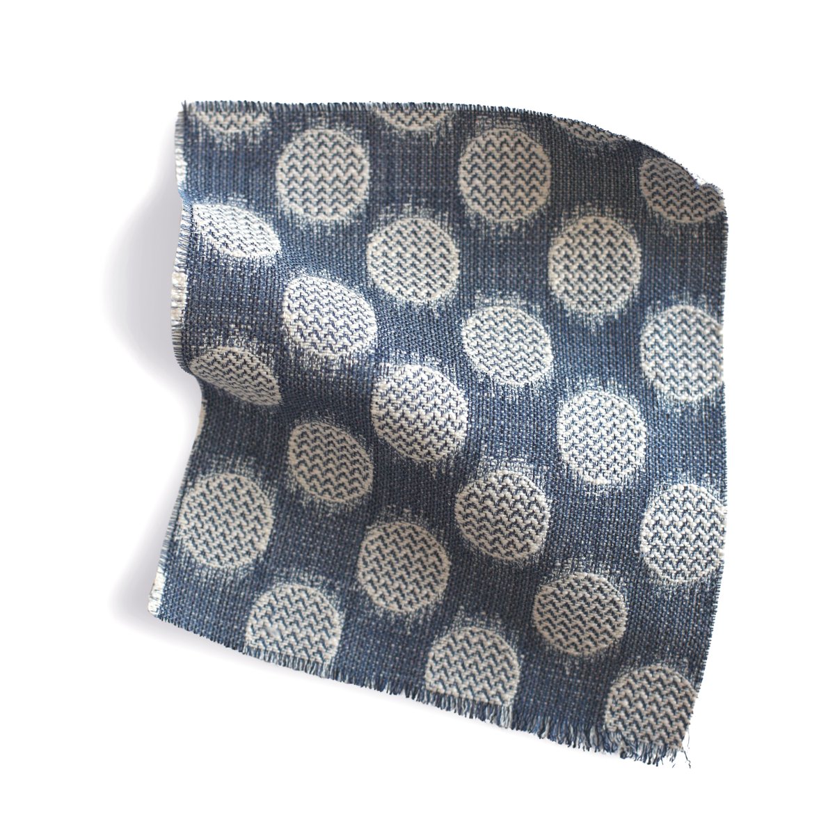 Chevron Dots Fabric in Dark Blue