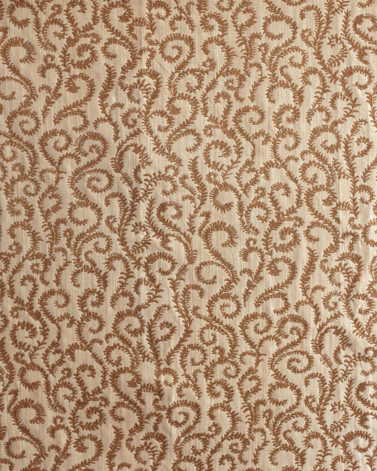 Curling Vines Fabric in Blush/Brown