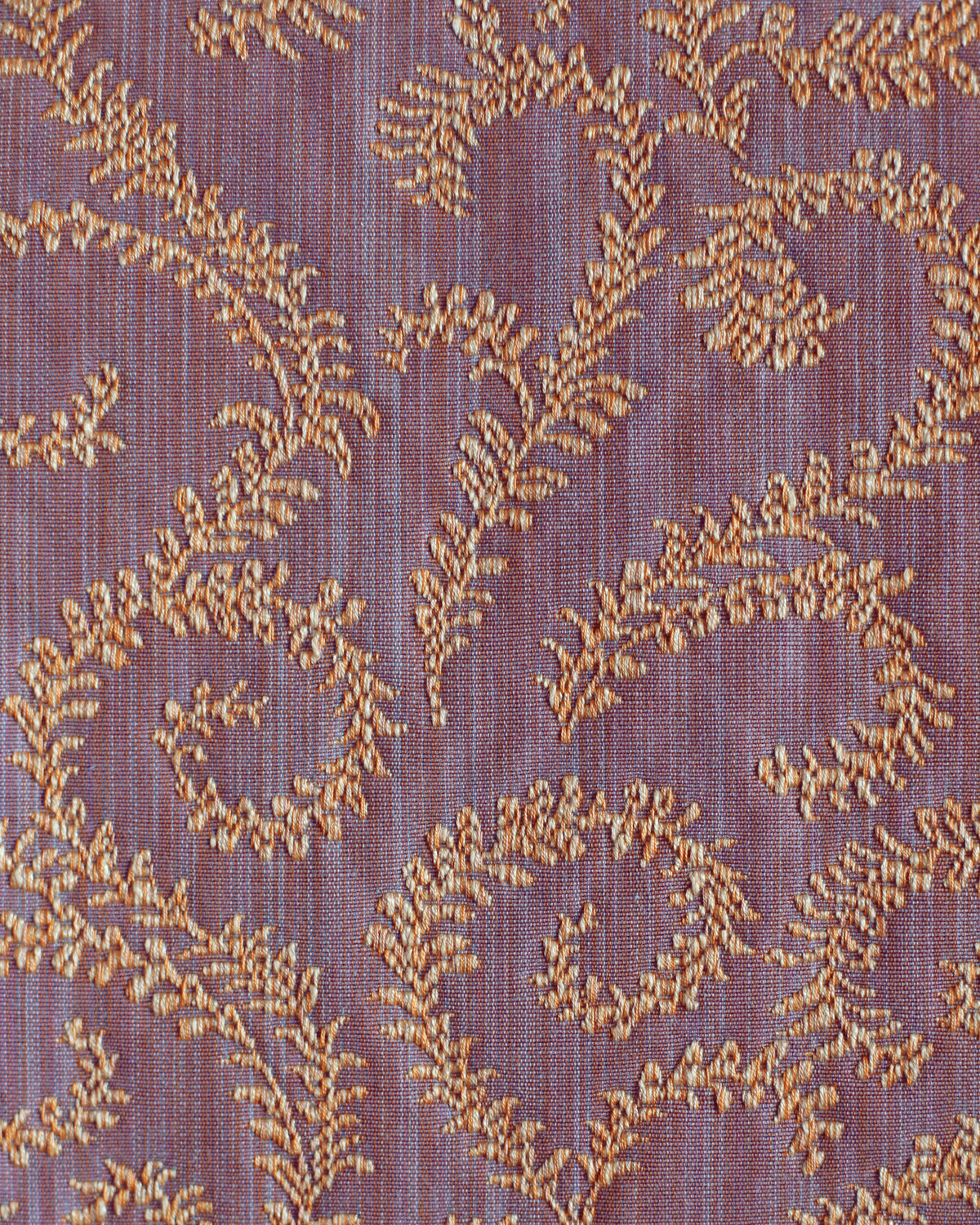 Curling Vines Fabric Violet/Orange