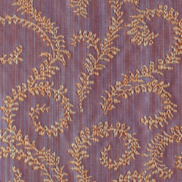 Curling Vines Fabric Violet/Orange