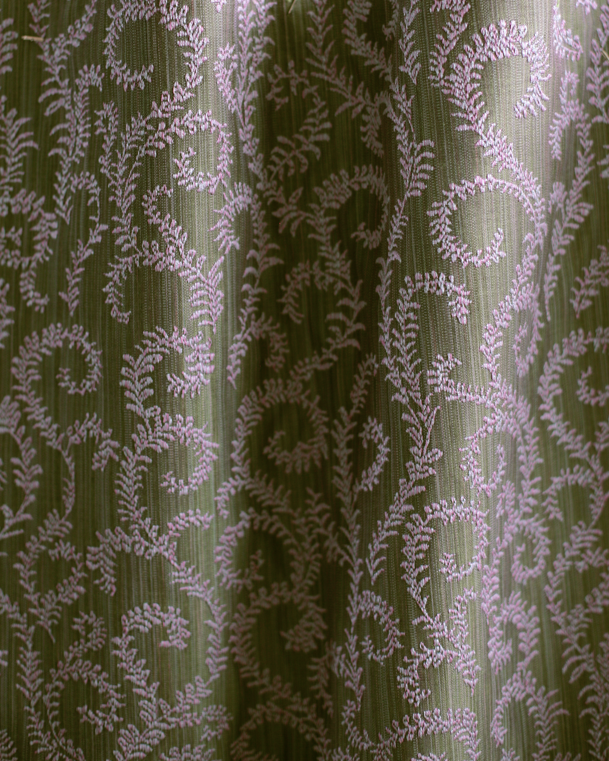 Curling Vines Fabric in Forest/Purple