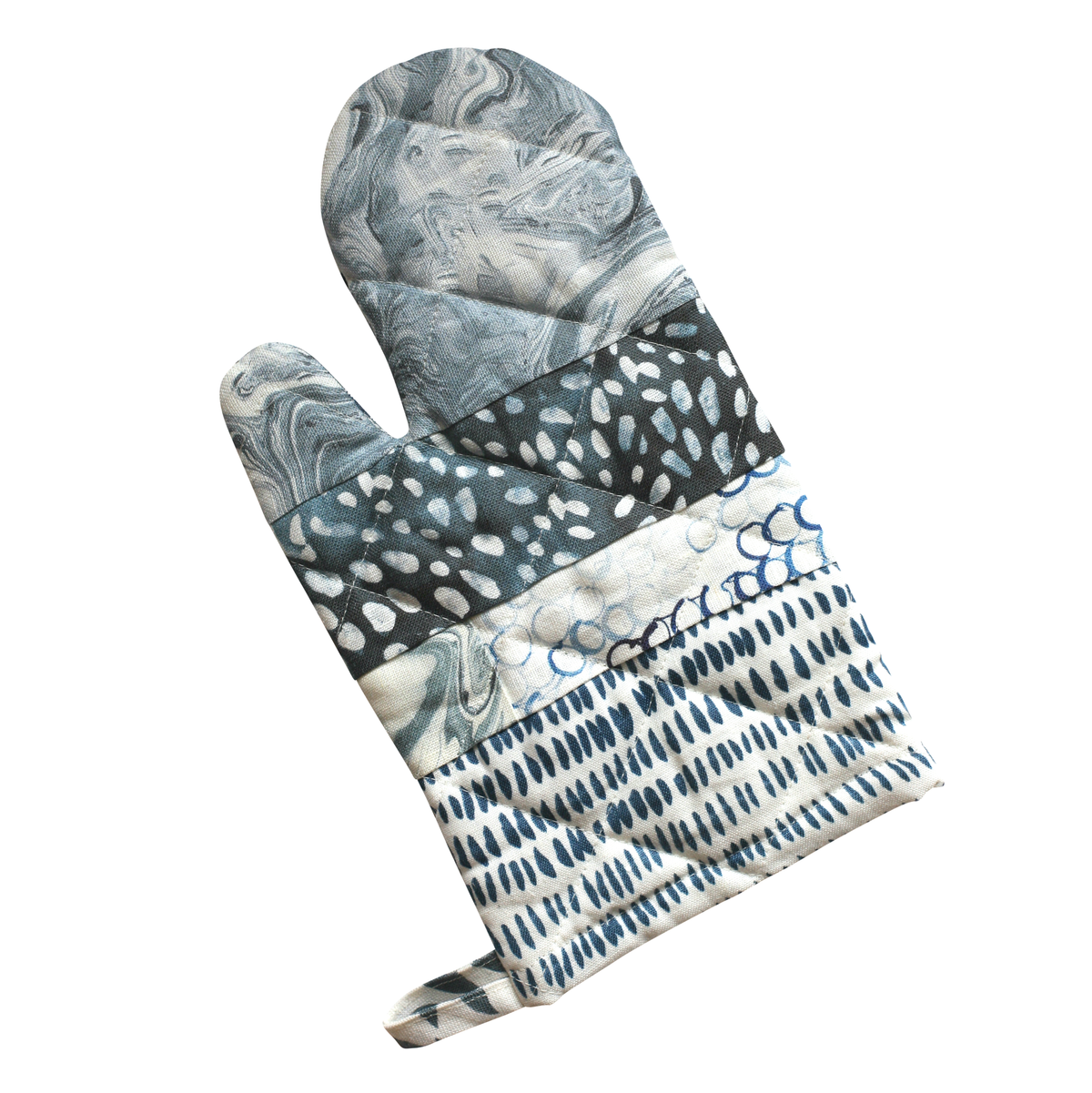 Oven Mitt + Potholder Set in Ocean Blues