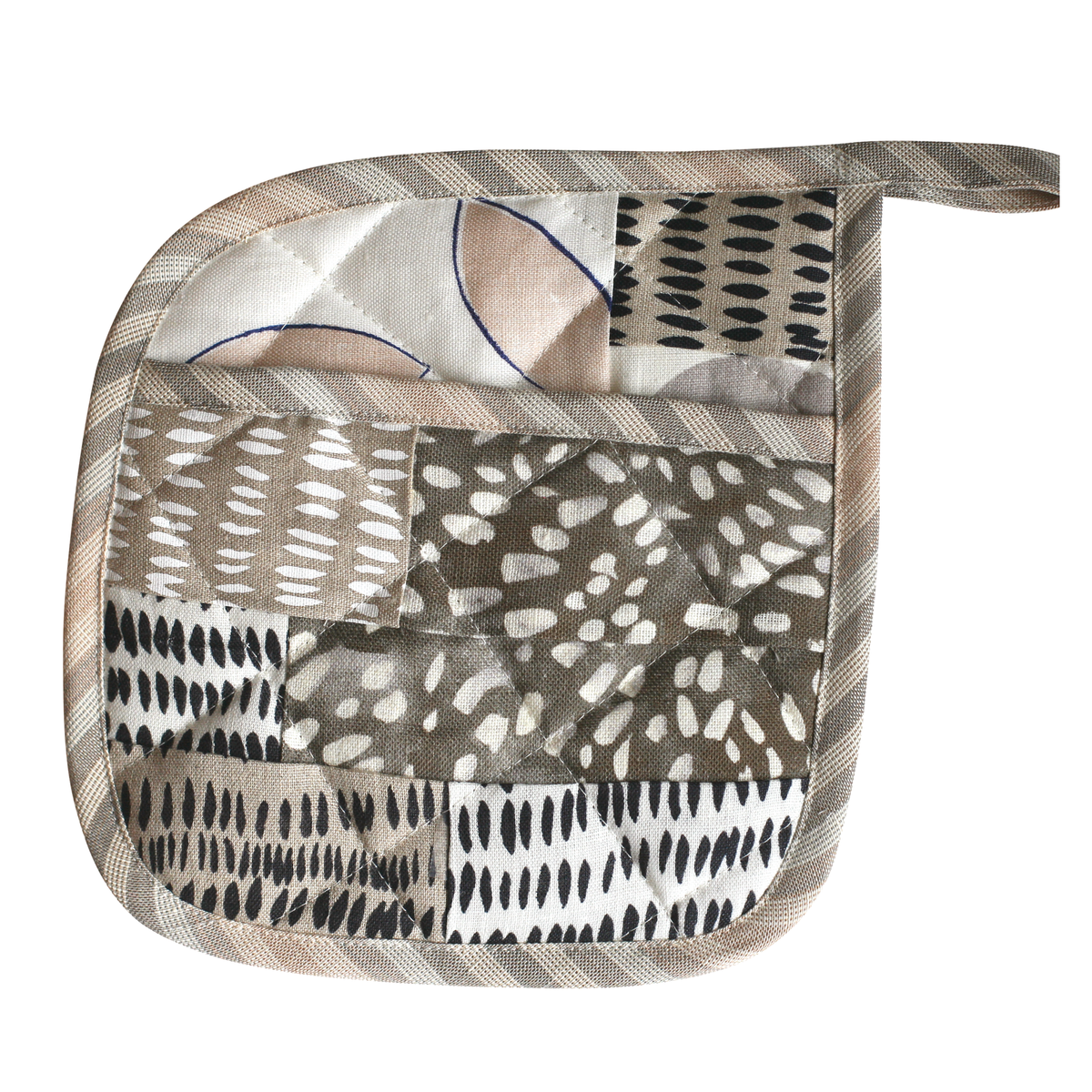 Oven Mitt + Potholder Set in Natural/Black