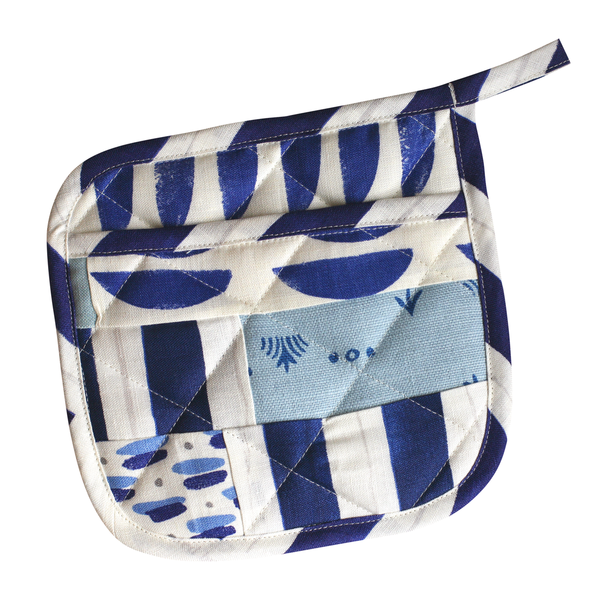Oven Mitt + Potholder Set in Cobalt Blues