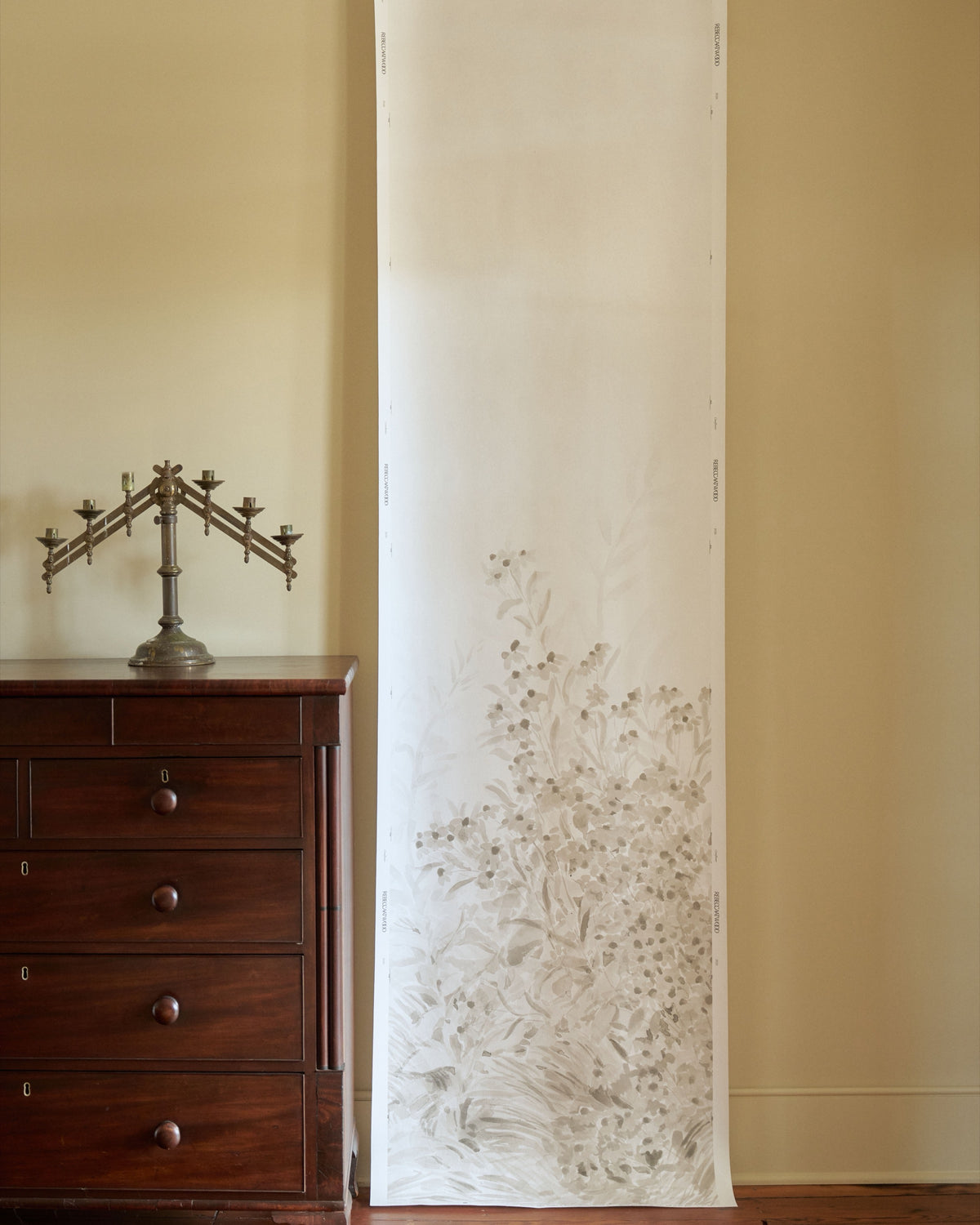 Coneflower Mural in Pale Stone