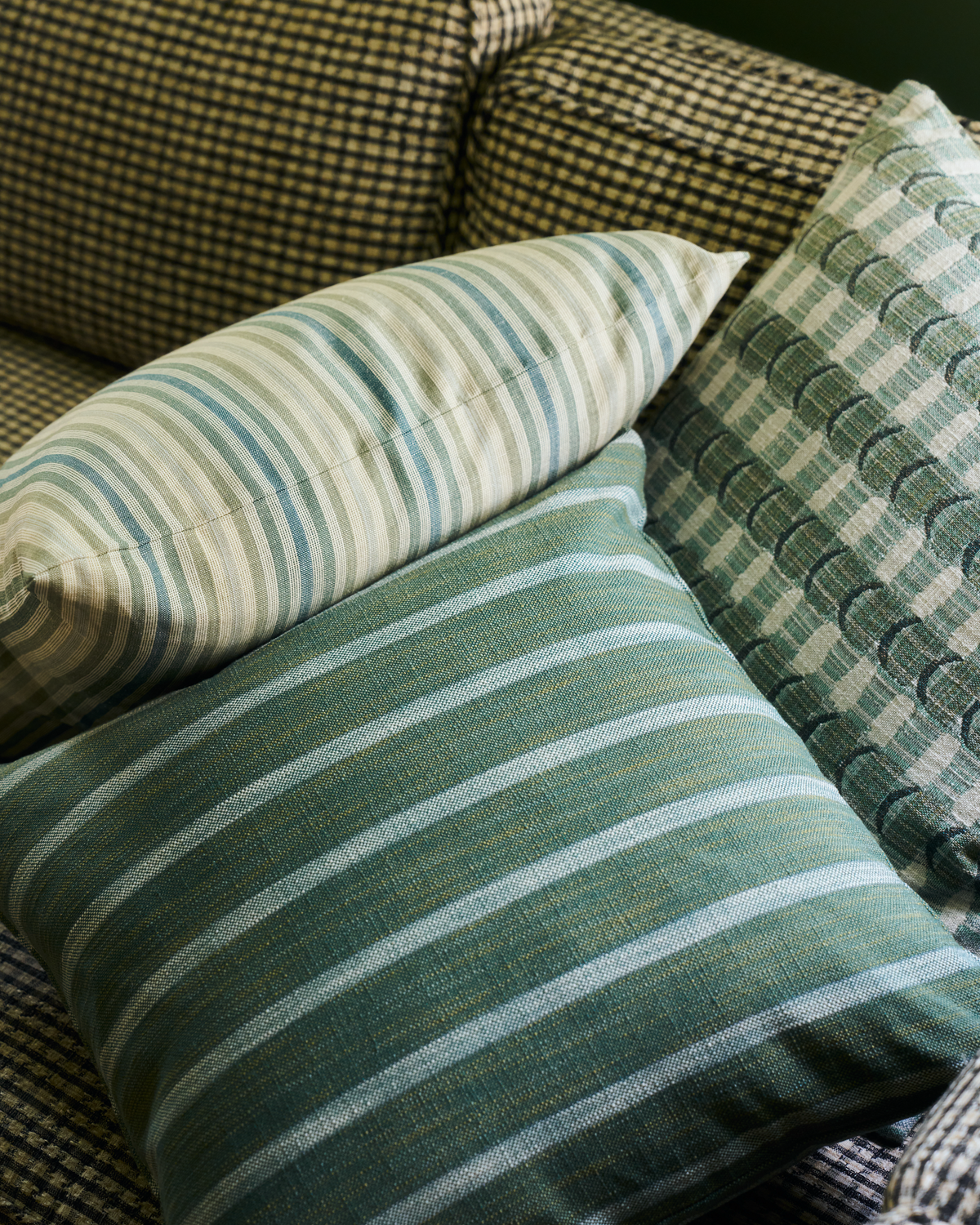 Market Stripe Pillow in Green