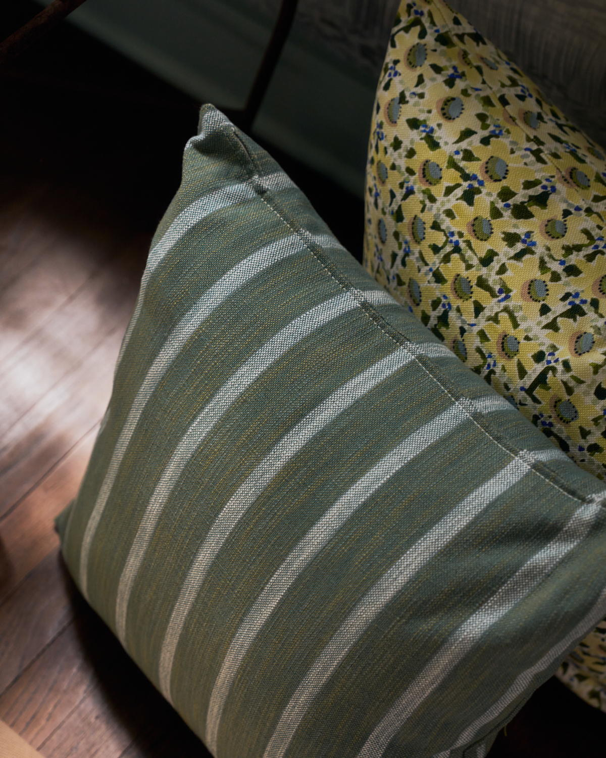 Market Stripe Pillow in Green