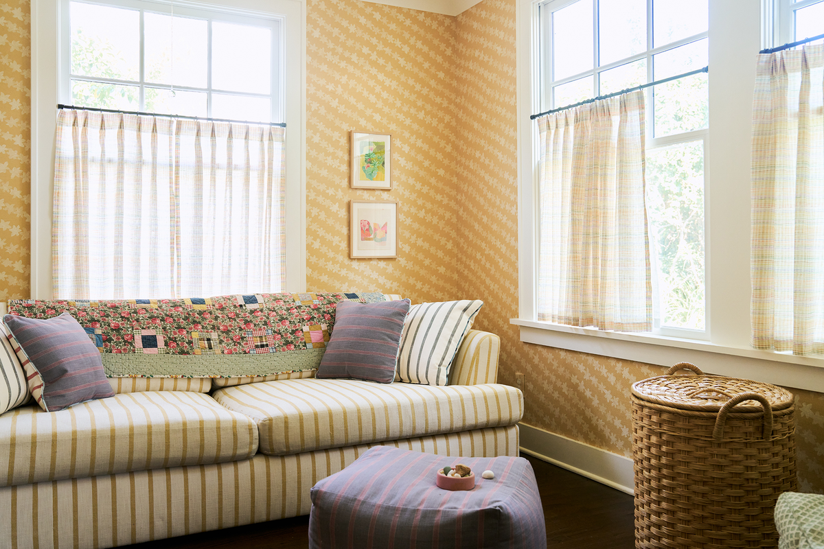 Market Stripe Fabric in Goldenrod