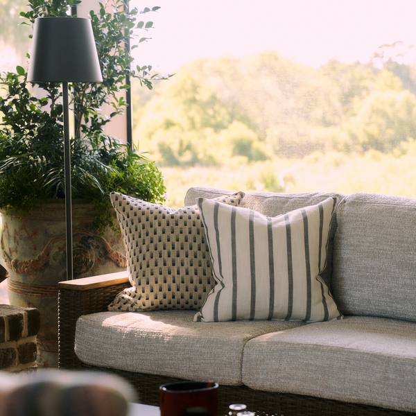 Market Stripe Pillow in Graphite