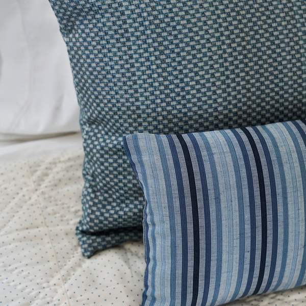 Ombré Stripe Pillow in Sea Blues