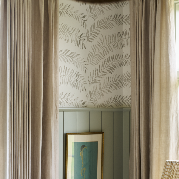 Marble Fern Wallpaper in Pale Gray