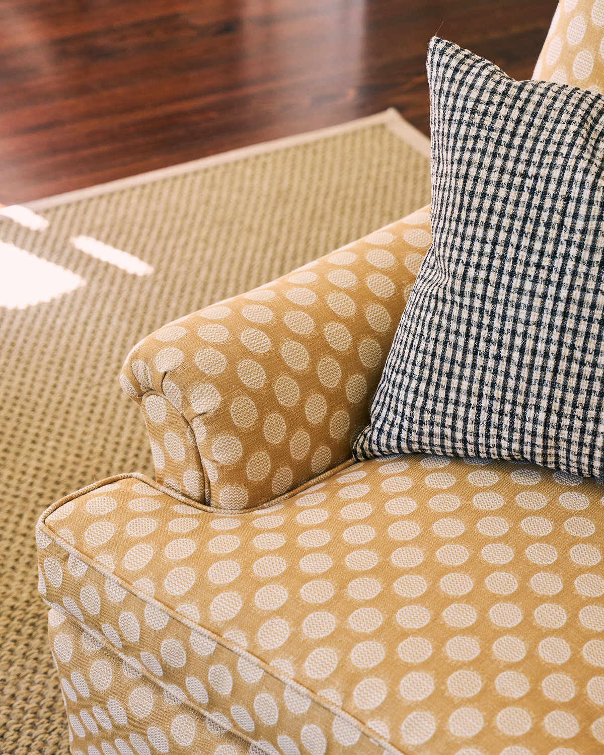 Chevron Dots Fabric in Goldenrod