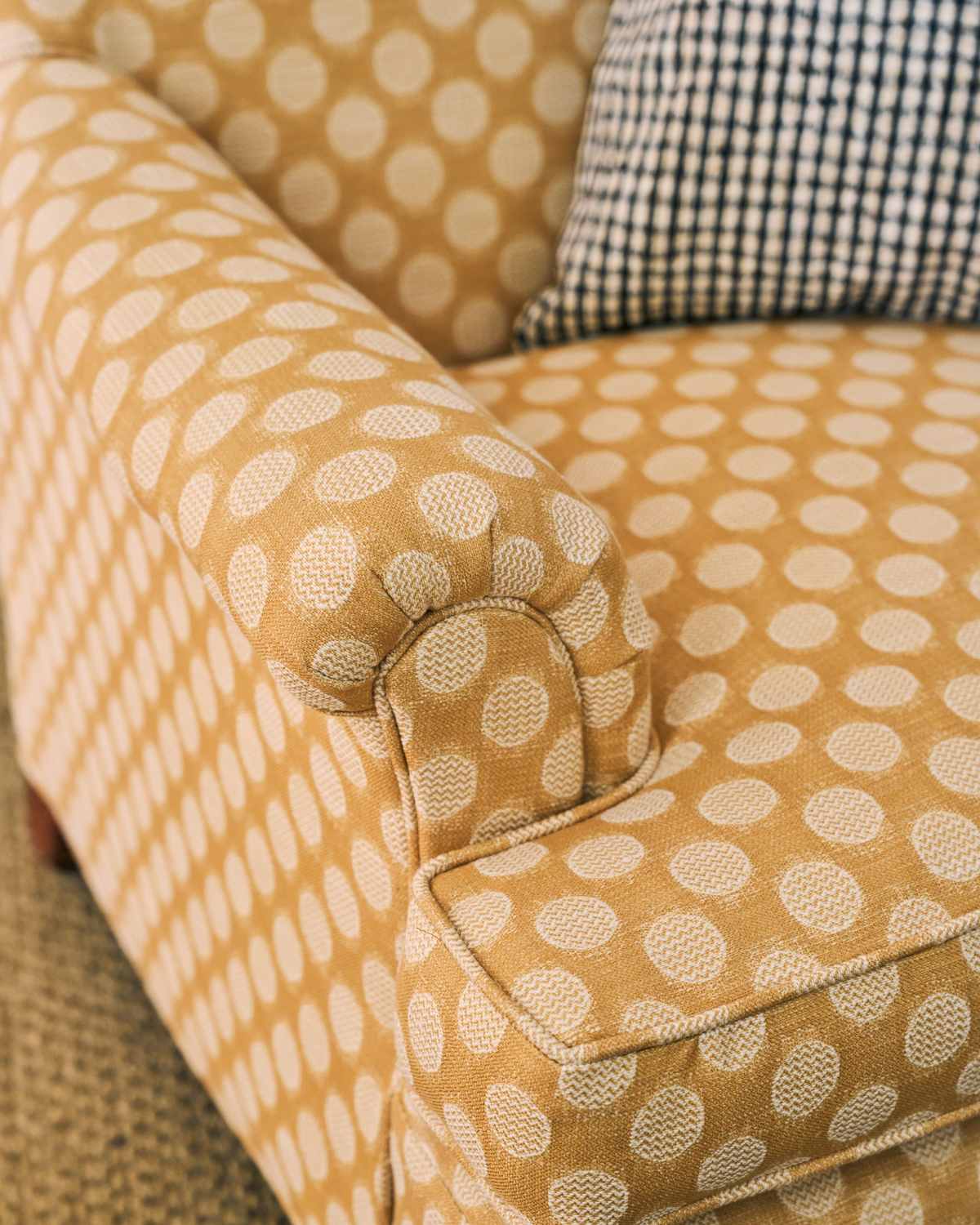 Chevron Dots Fabric in Goldenrod