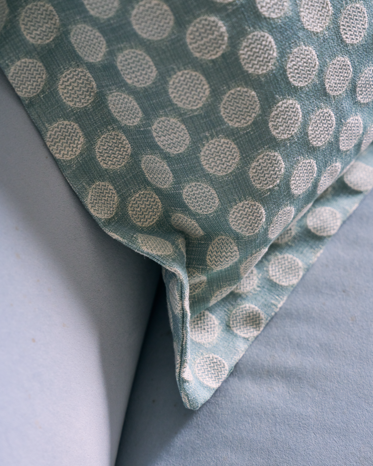 Chevron Dots Fabric in Marine