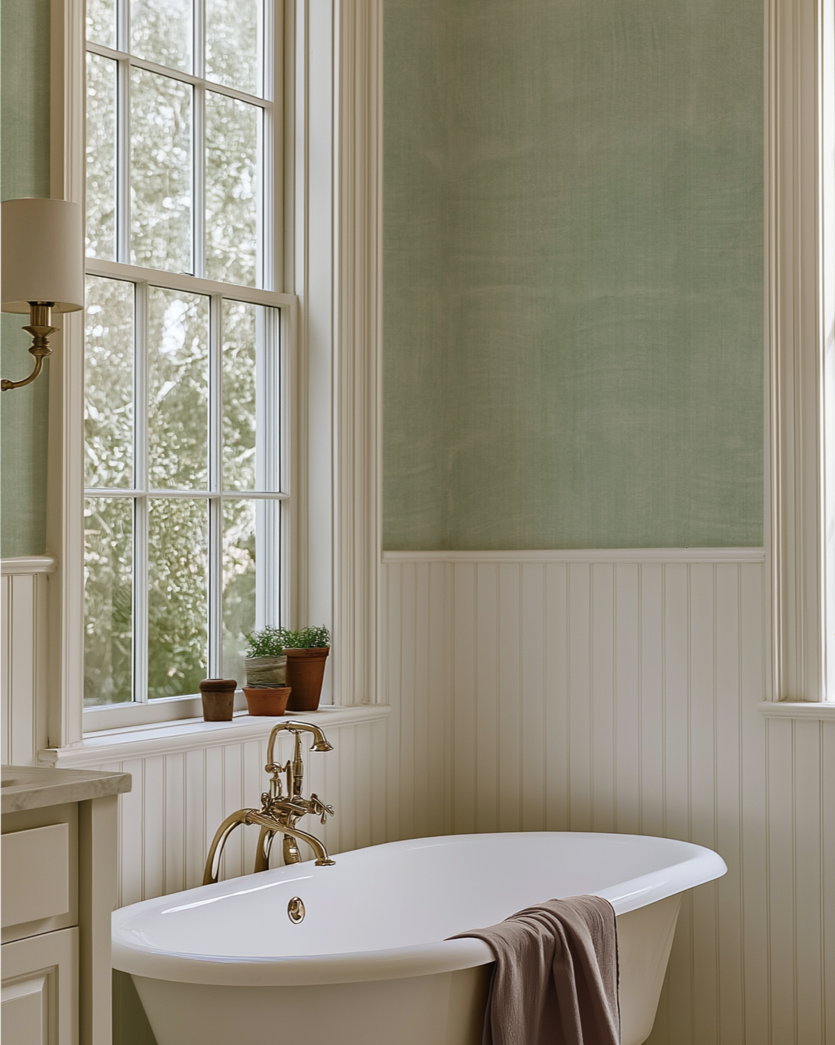 Aurora Wallpaper in Mist Green