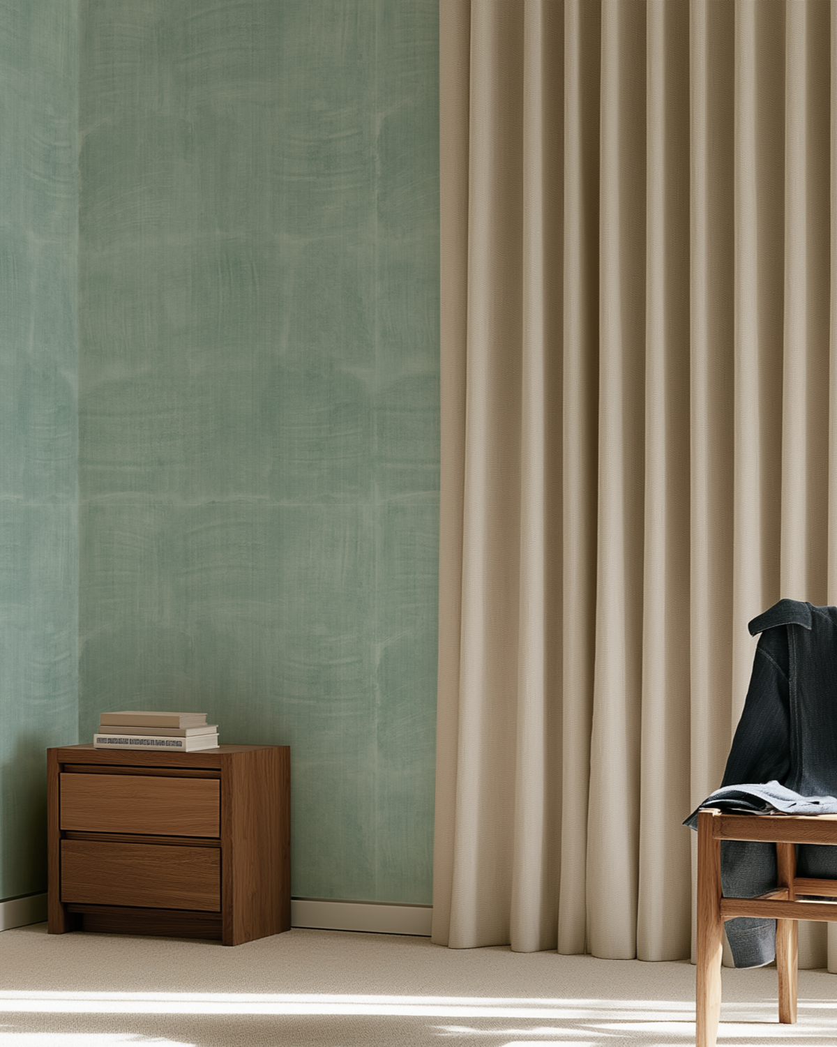 Aurora Wallpaper in Pale Marine