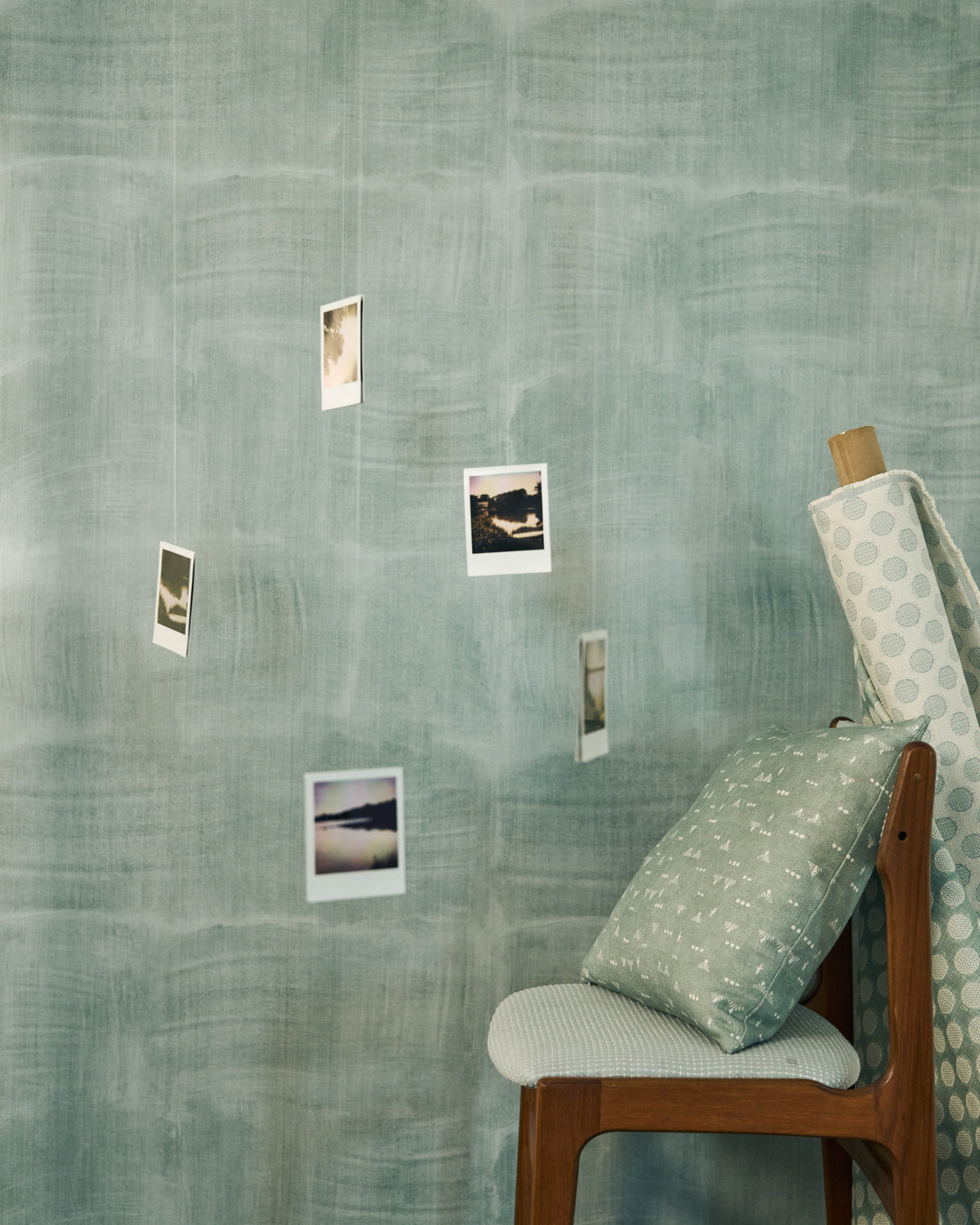 Aurora Wallpaper in Pale Marine