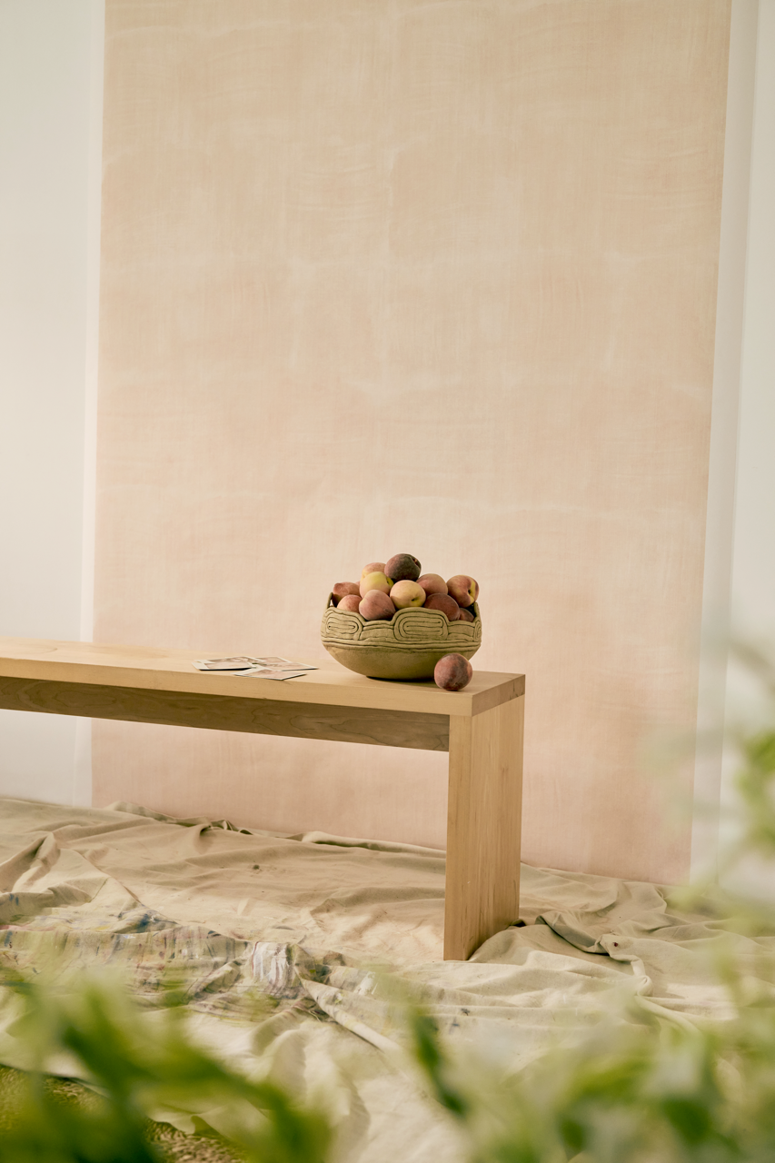 Aurora Wallpaper in White Peach
