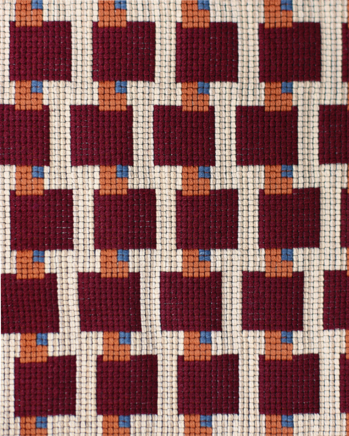 Blocks Fabric in Burgundy/Orange