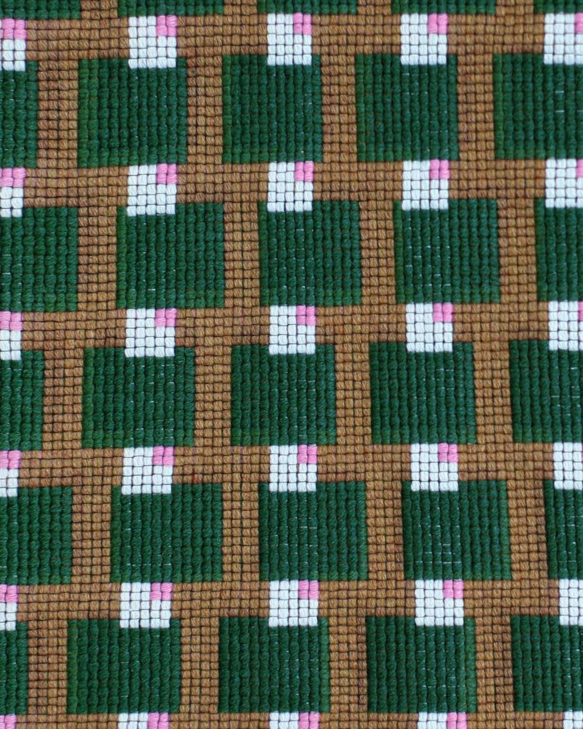 Blocks Fabric in Green/Camel