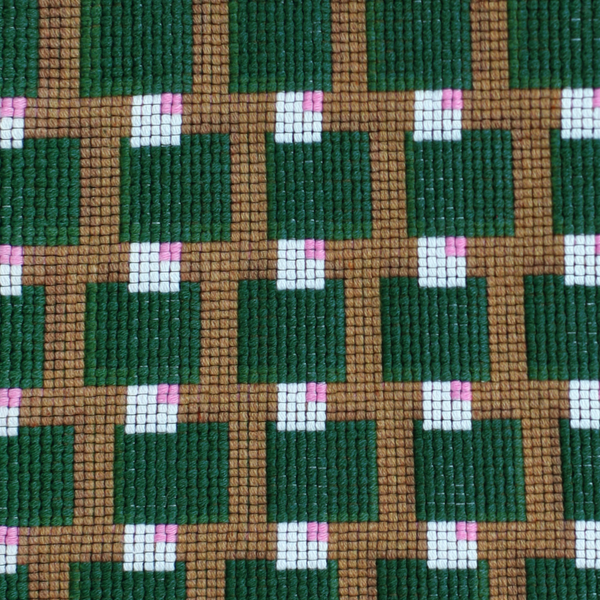 Blocks Fabric in Green/Camel