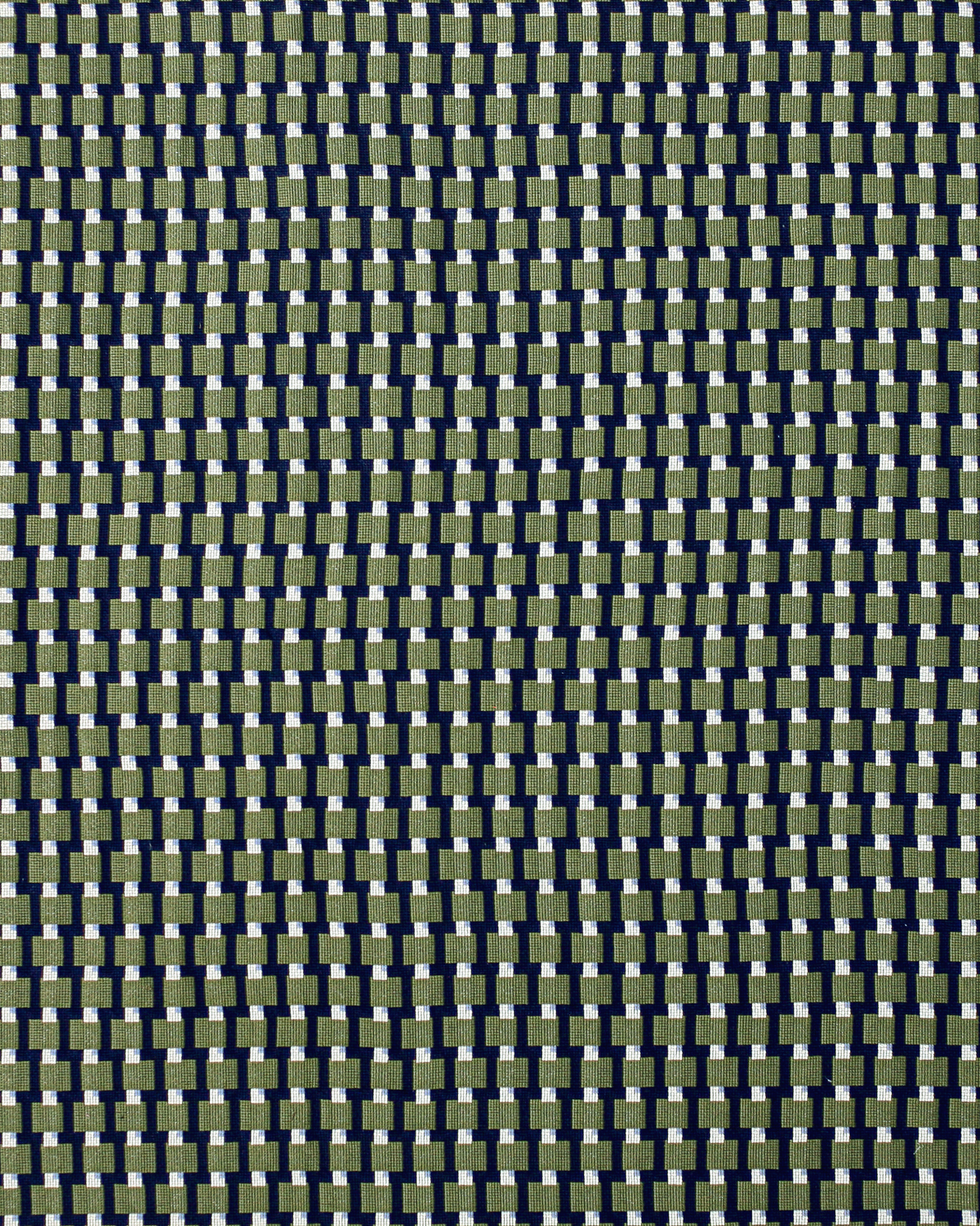 Blocks Fabric in Olive/Navy