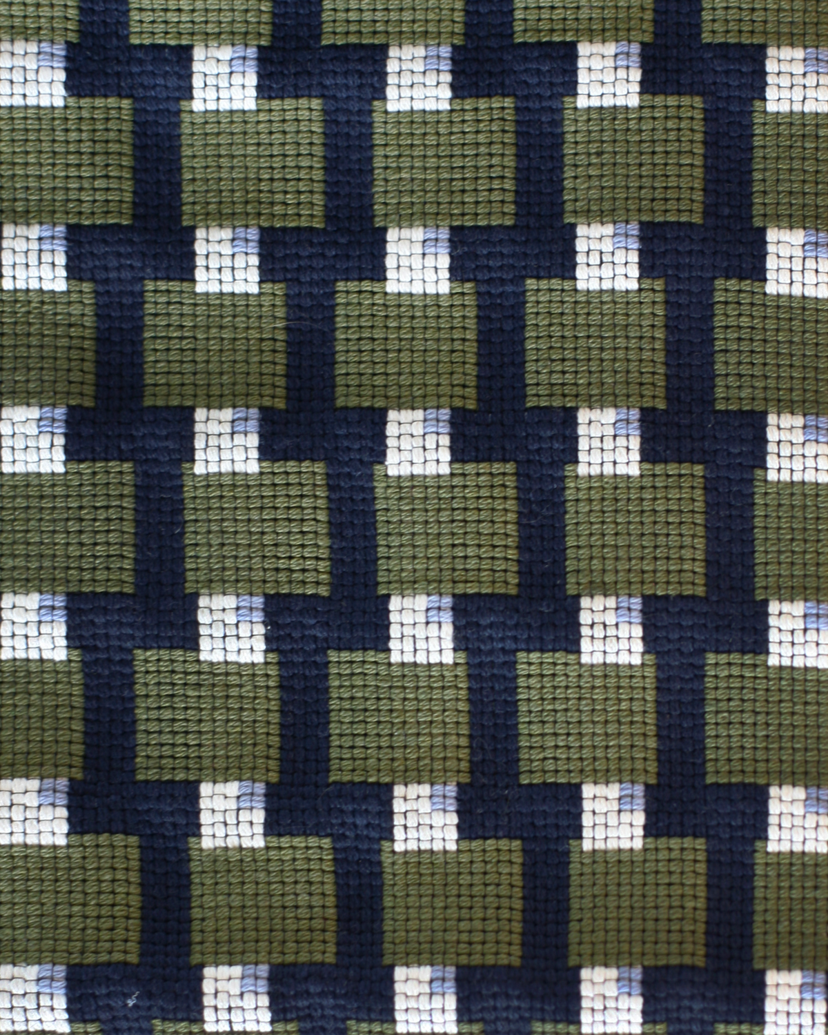 Blocks Fabric in Olive/Navy