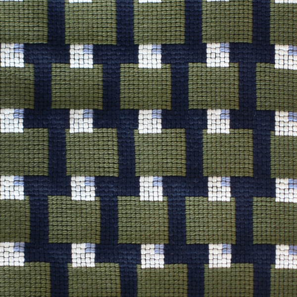 Blocks Fabric in Olive/Navy
