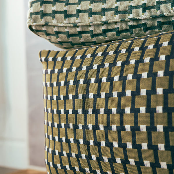 Blocks Pillow in Olive/Navy