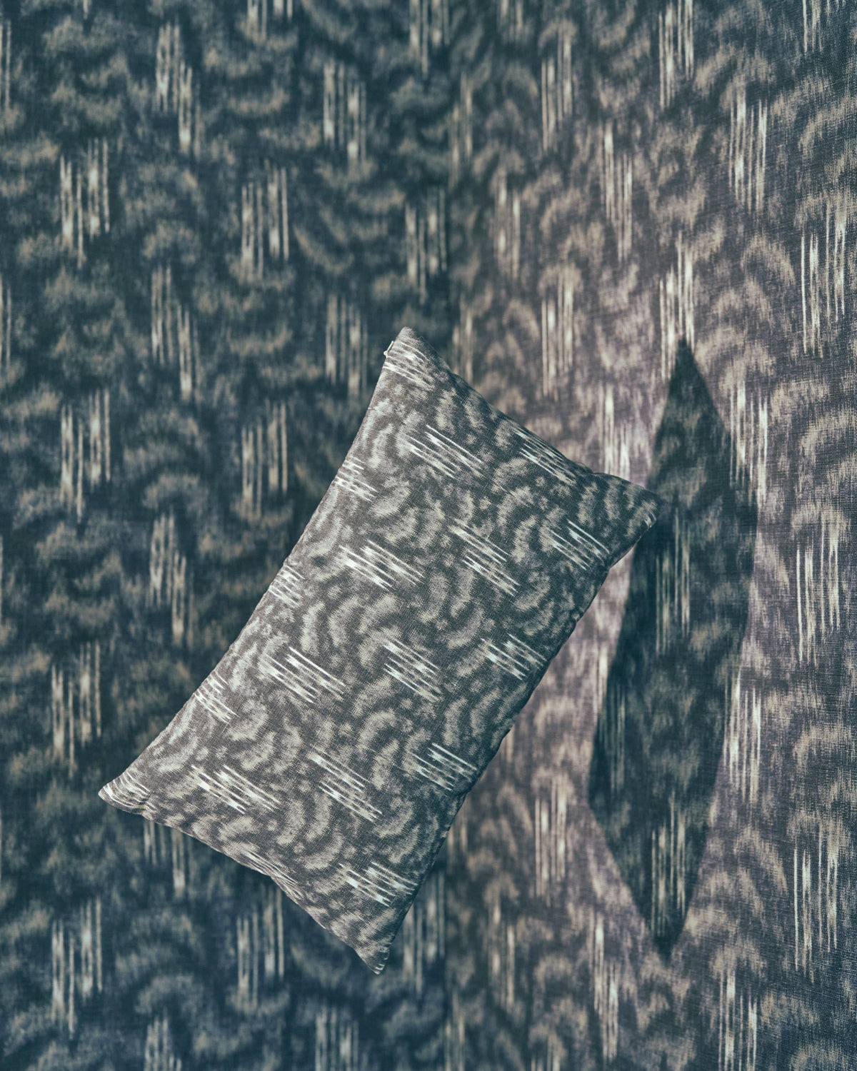 Cloudscape Warp Print Fabric in Dark Blue