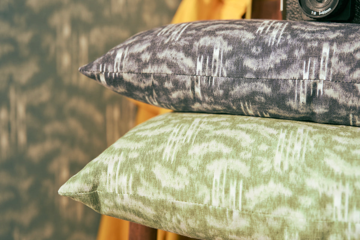 Cloudscape Warp Print Fabric in Green
