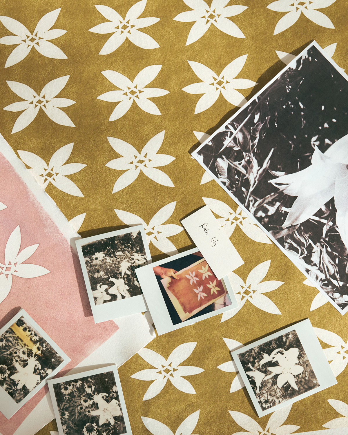 Rain Lily Wallpaper in Dark Ochre