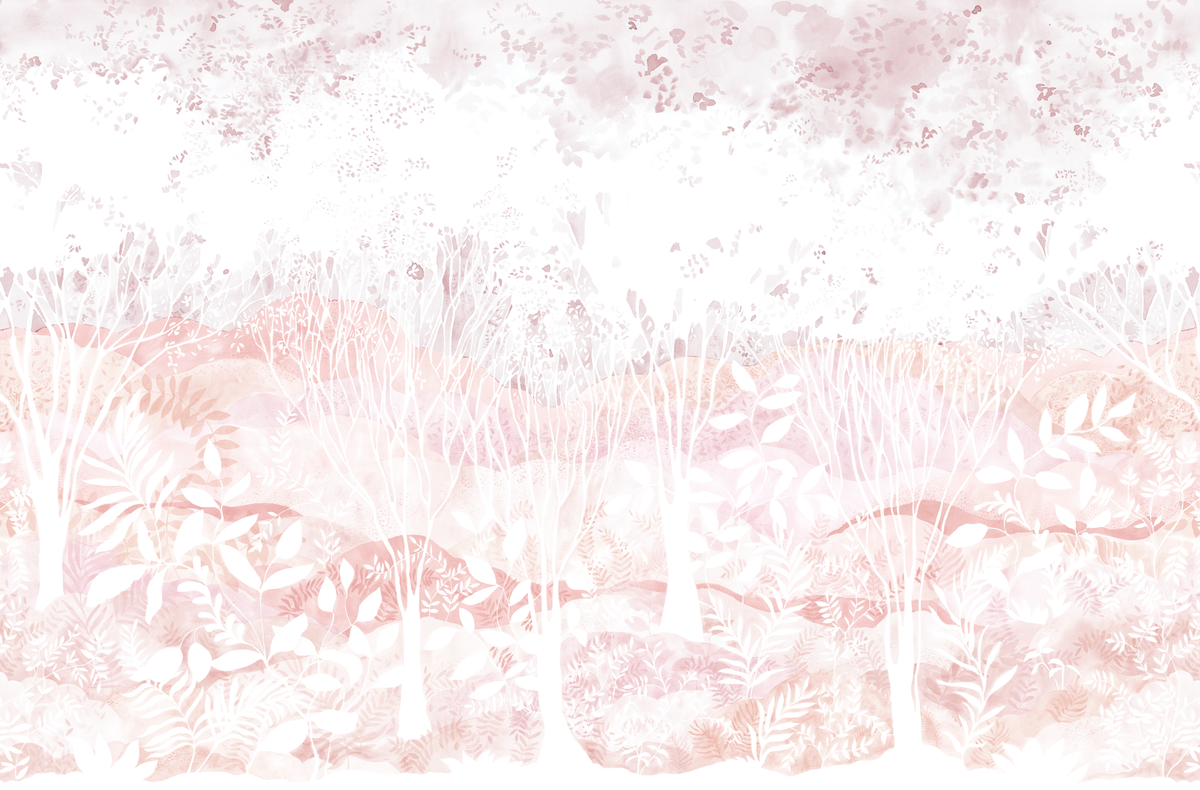 Daydream Landscape Mural in Pink