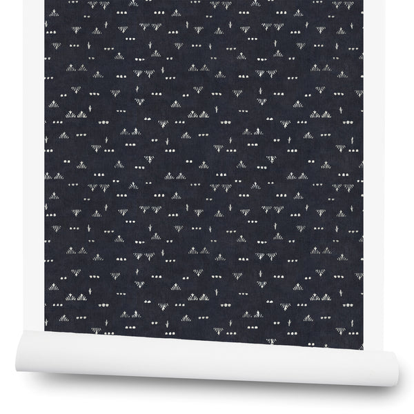 Grass Wallpaper in Blue-Black