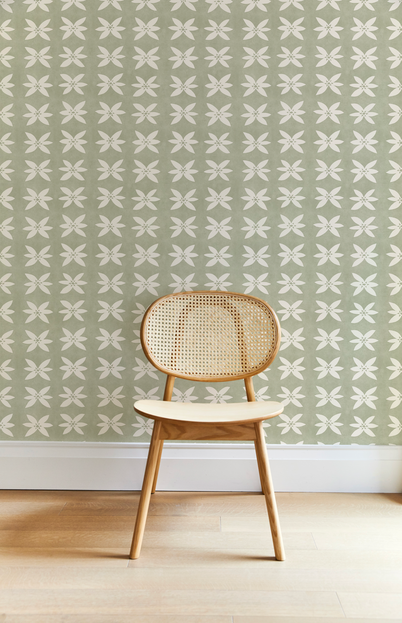 Rain Lily Wallpaper in Light Green