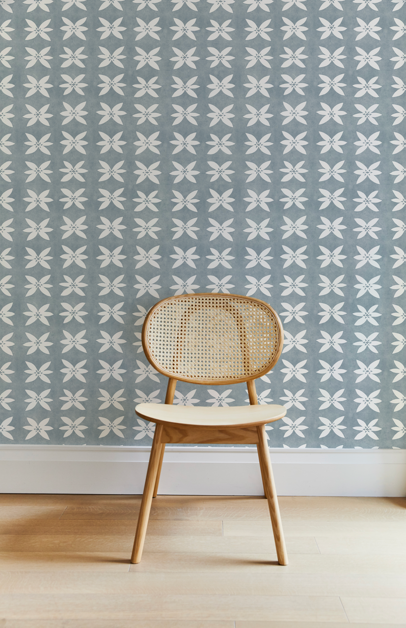 Rain Lily Wallpaper in Blue