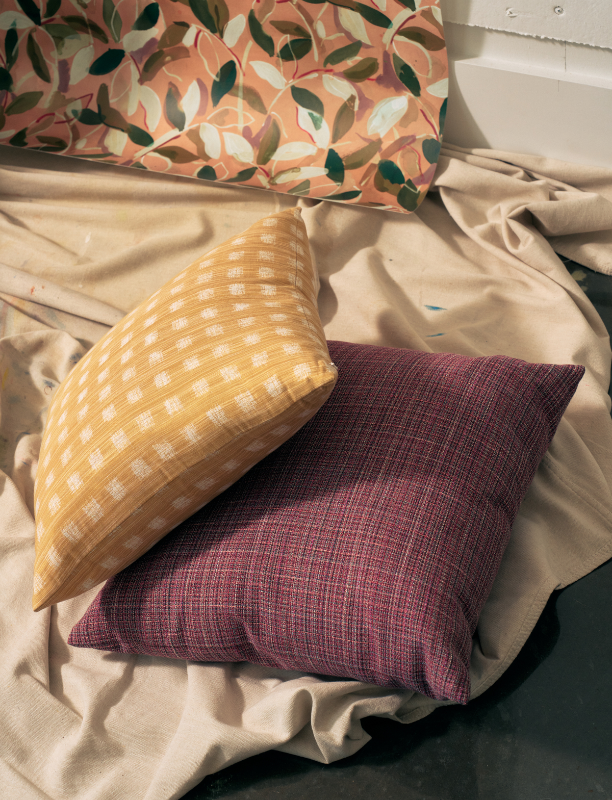 Bramble Fabric in Red Echinacea