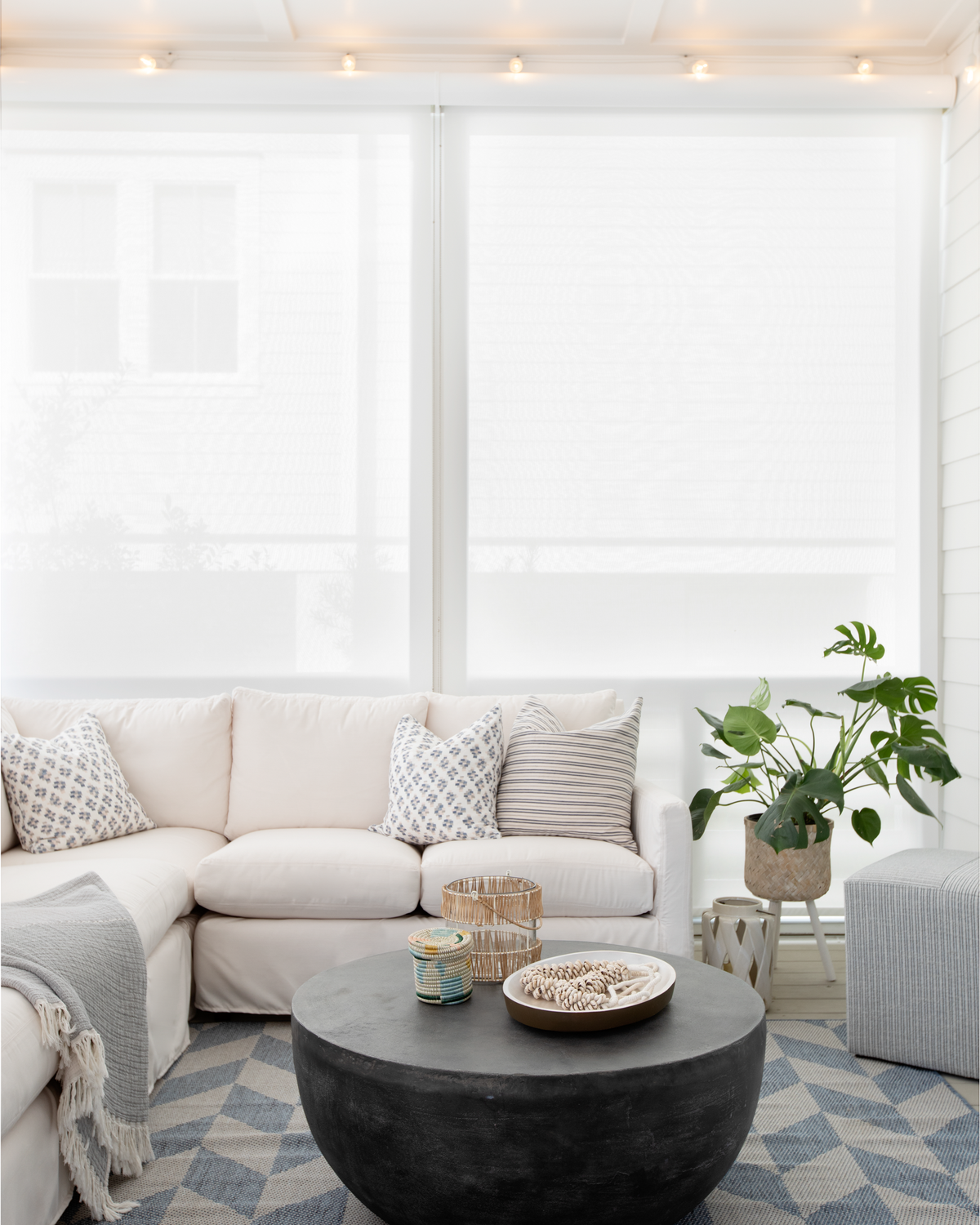 Bricks Fabric in Stone Gray