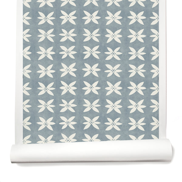 Rain Lily Wallpaper in Blue