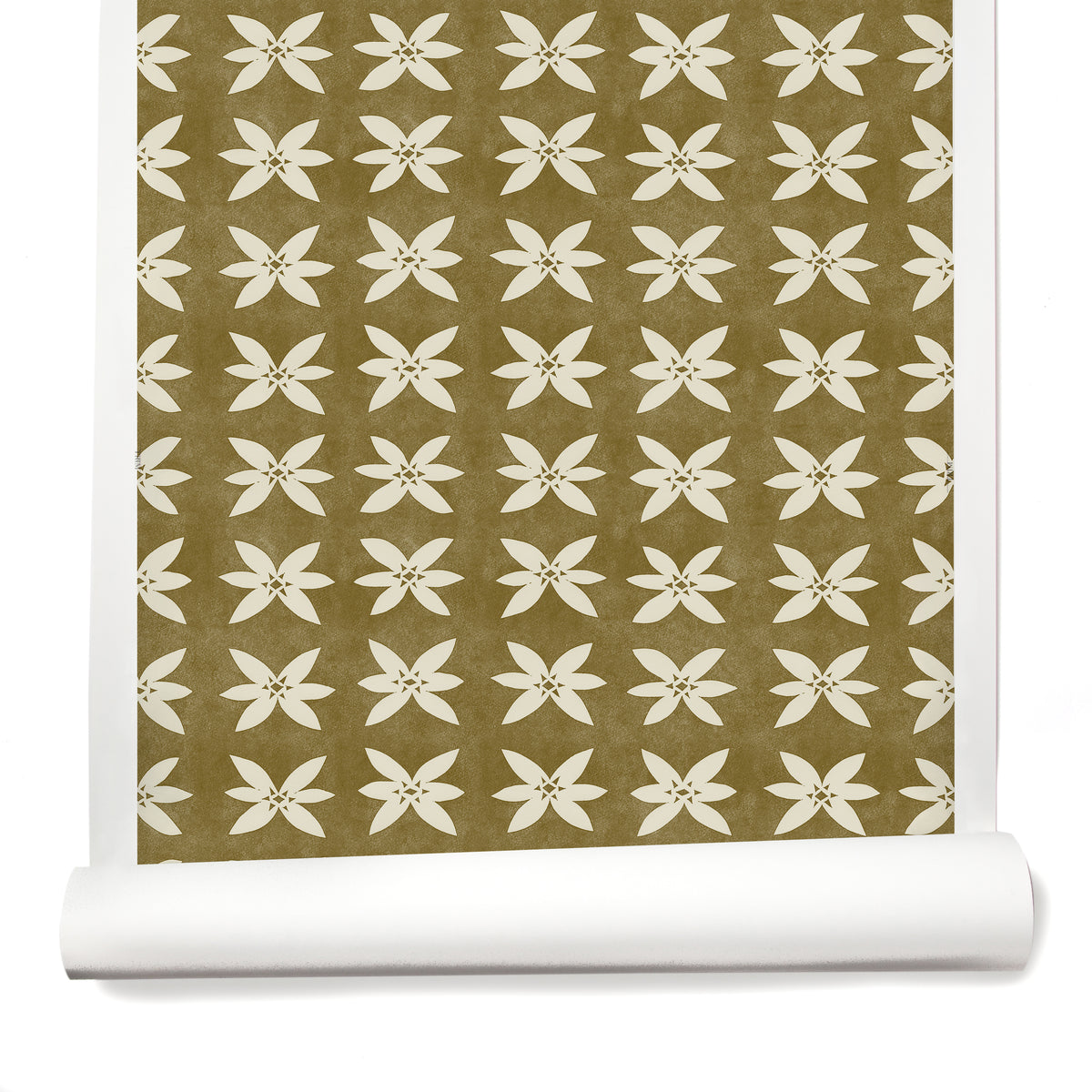Rain Lily Wallpaper in Dark Ochre