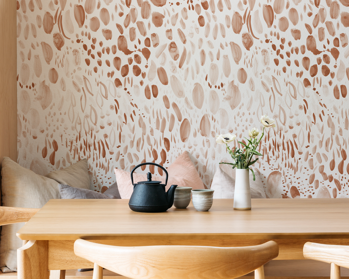 Blooms Wallpaper in Blushing Taupe