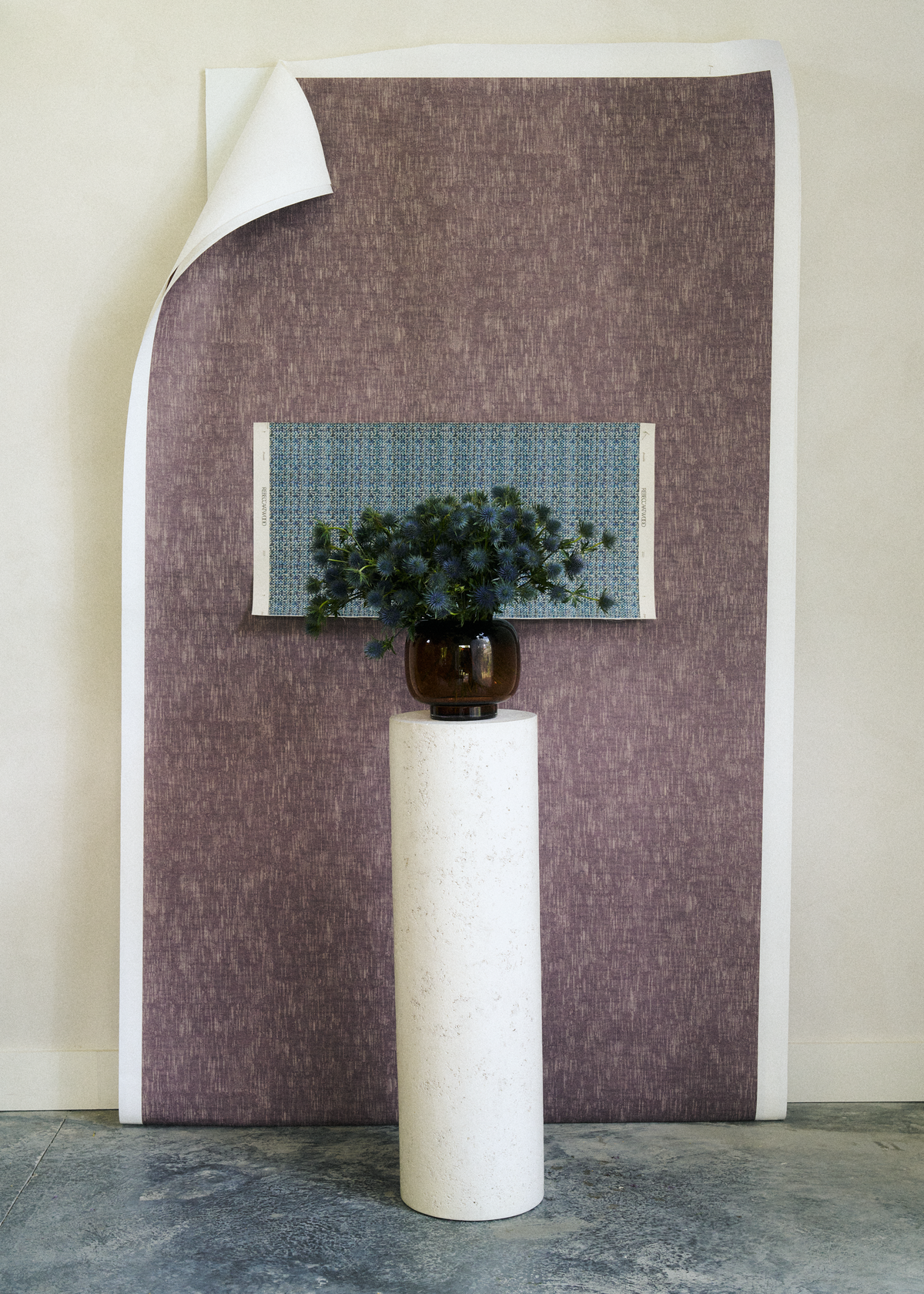 Bramble Wallpaper in Blue Ripple