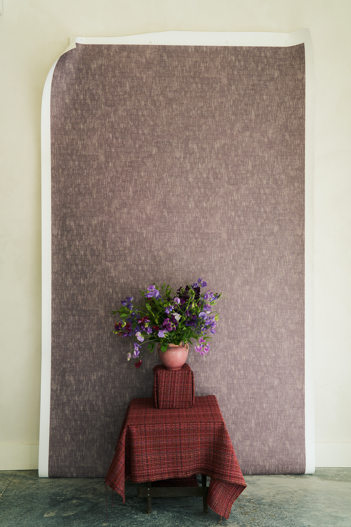 Bramble Fabric in Red Echinacea