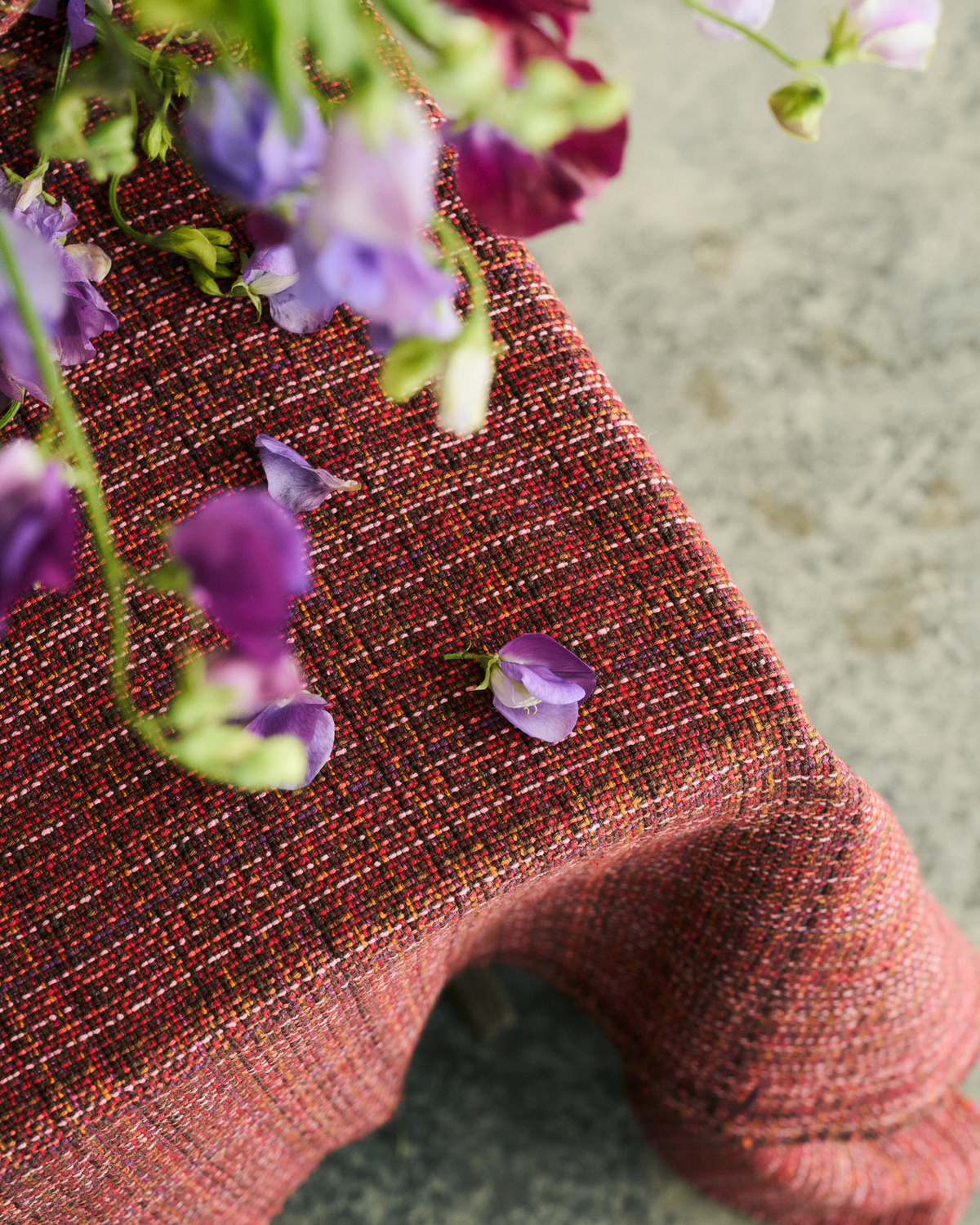 Bramble Fabric in Red Echinacea