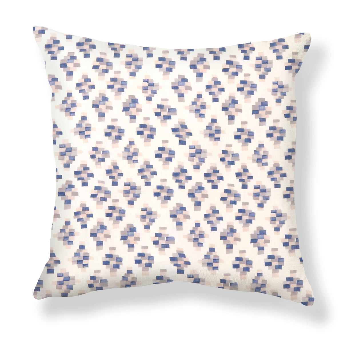 Bricks Pillow in Taupe/Blue